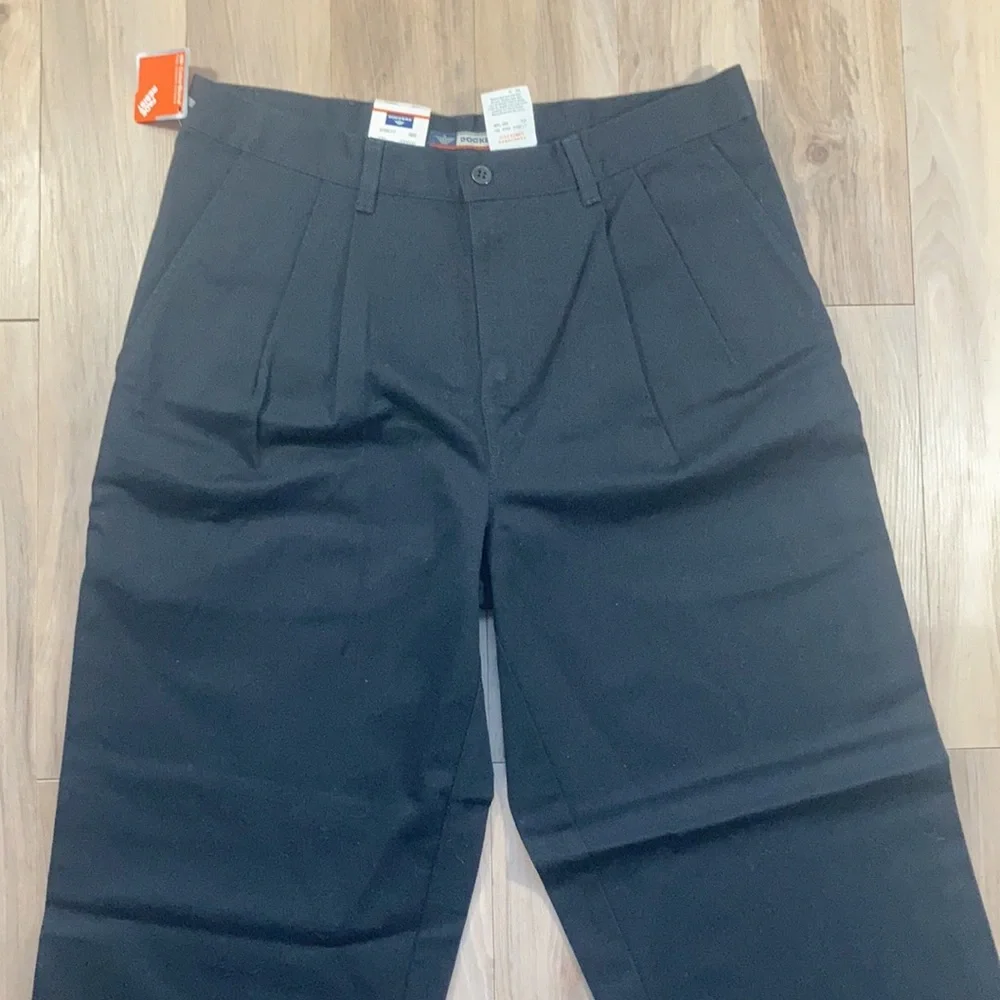 Dockers pleated 100% cotton black pant size 31 Husky - Picture 5 of 12